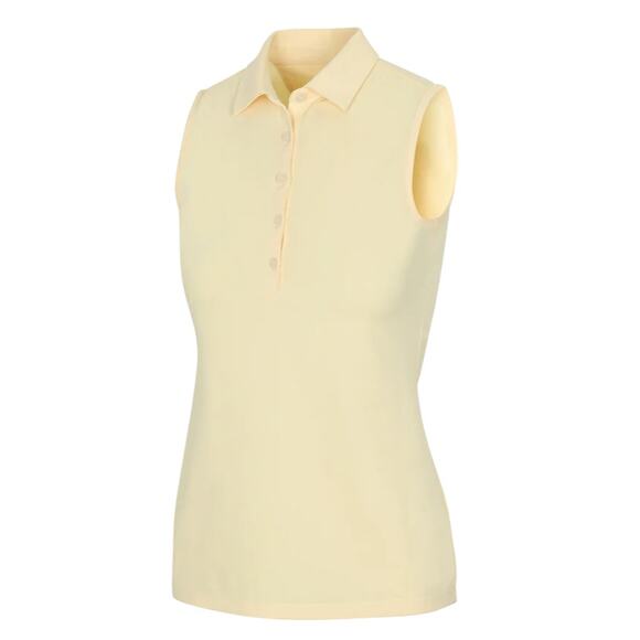 NWOT Women's Greg Normal Butter Yellow Academia Golf Tennis Polo size XL Preppy - Picture 1 of 4